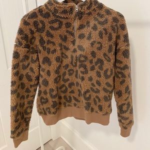 Leopard Sherpa Pullover